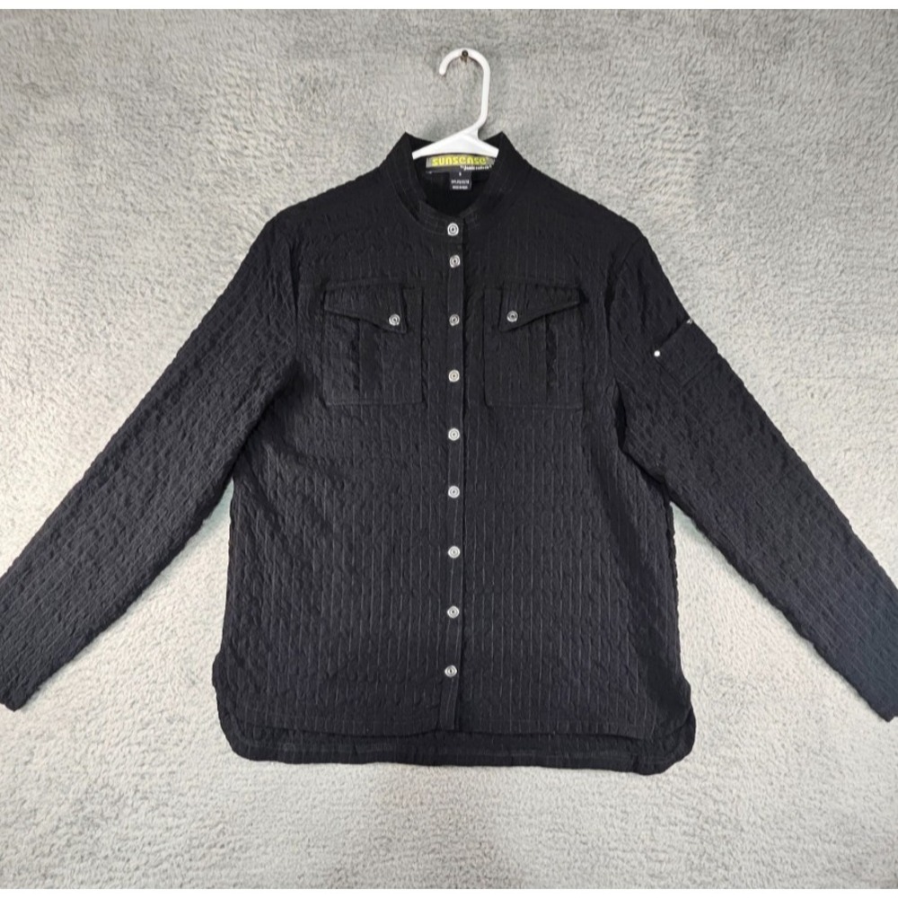 Jamie Sadock Sunsense Top Womens Small Stretch Pockets Quilted Western‎ Blouse